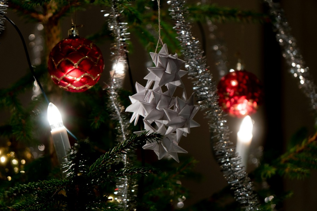 Julbild med decorationer
